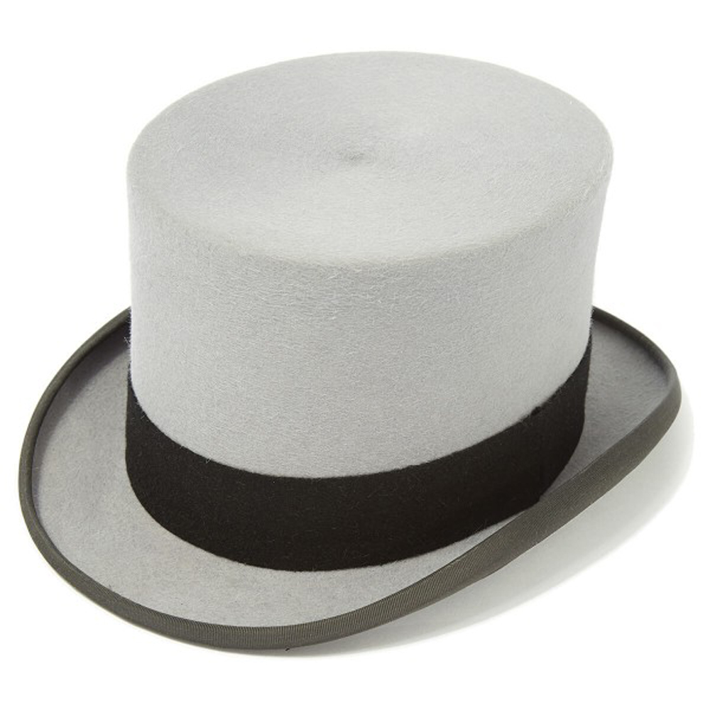Christys Ascot Grey Fur Top Hat
